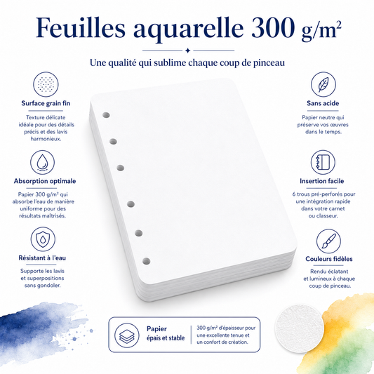 Feuilles aquarelle 300g/m²